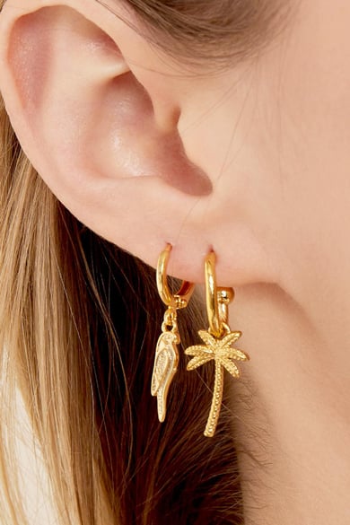 Pendientes Beachy Palm Color dorado Acero inoxidable h5 Imagen2